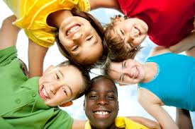 students laughing and learning 